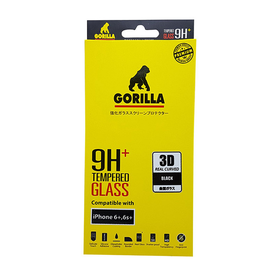 Gorilla Screen Protection Full Cover 3D Real Curve iPhone 6+ / 6S+ Real Curve Black Gorilla Screen Protection Full Cover 3D Real Curve iPhone 6+ / 6S+ Real Curve Black