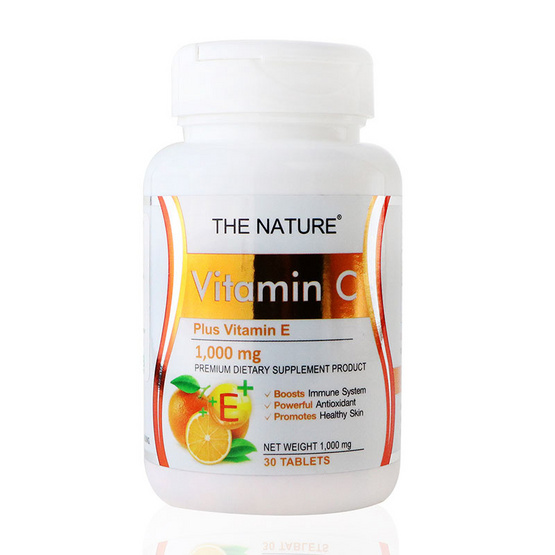 The Nature Vit C + E เดอะเนเจอร์ วิตซี + อี 500 มิลลิกรัม 30 เม็ด The Nature Vit C + E เดอะเนเจอร์ วิตซี + อี 500 มิลลิกรัม 30 เม็ด