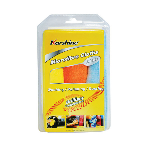 KARSHINE Microfibre ผ้าไมโครไฟเบอร์ 40 x 40 ซม. แพ็ค 3 KARSHINE Microfibre ผ้าไมโครไฟเบอร์ 40 x 40 ซม. แพ็ค 3