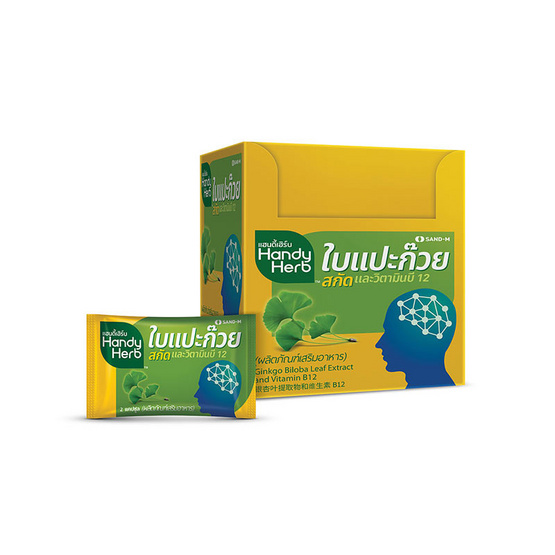 Handy Herb (แซนด์-เอ็ม แฮนดี้เฮิร์บ) ใบแปะก๊วยสกัด 110 มก. บรรจุ 24 แคปซูล Handy Herb (แซนด์-เอ็ม แฮนดี้เฮิร์บ) ใบแปะก๊วยสกัด 110 มก. บรรจุ 24 แคปซูล
