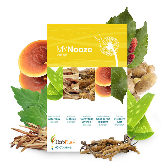 Herb Plus My Nooze (มายด์ นูซ) สารสกัดจากธรรมชาติบำรุงร่างกาย บรรจุ 45 แคปซูล Herb Plus My Nooze (มายด์ นูซ) สารสกัดจากธรรมชาติบำรุงร่างกาย บรรจุ 45 แคปซูล