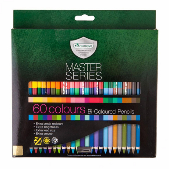 Master Art ดินสอสีมาสเตอร์อาร์ต 2 หัว 60 สี รุ่นมาสเตอร์ซีรี่ย์ Master Art ดินสอสีมาสเตอร์อาร์ต 2 หัว 60 สี รุ่นมาสเตอร์ซีรี่ย์