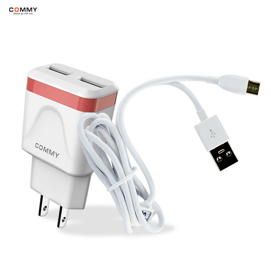 COMMY ที่ชาร์จ รุ่น2.1A + Micro USB Cable COMMY ที่ชาร์จ รุ่น2.1A + Micro USB Cable