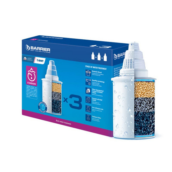 BWT BARRIER ตลับไส้กรอง รุ่น Standard 3 ชิ้น BWT BARRIER ตลับไส้กรอง รุ่น Standard 3 ชิ้น