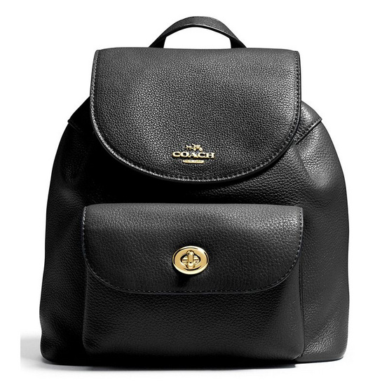 COACH กระเป๋า F37621 MINI BILLIE BACKPACK IN PEBBLE LEATHER (IMBLK) COACH กระเป๋า F37621 MINI BILLIE BACKPACK IN PEBBLE LEATHER (IMBLK)