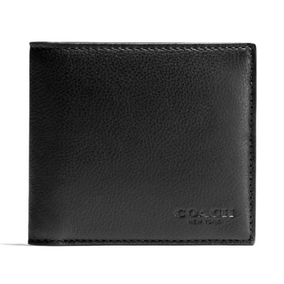 COACH กระเป๋าสตางค์ F75084 DOUBLE BILLFOLD WALLET IN CALF LEATHER (BLK) COACH กระเป๋าสตางค์ F75084 DOUBLE BILLFOLD WALLET IN CALF LEATHER (BLK)