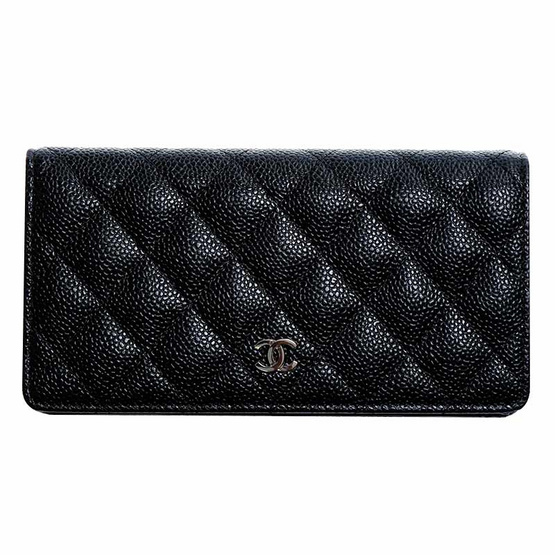 CHANEL กระเป๋าสตางค์ BI FOLD WALLET BLACK CAVIAR SHW CHANEL กระเป๋าสตางค์ BI FOLD WALLET BLACK CAVIAR SHW