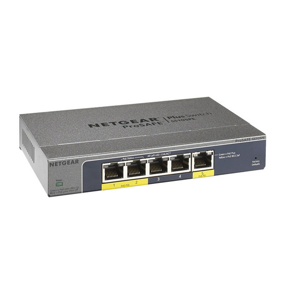 NETGEAR ProSAFE Plus 5-Port Gigabit PoE Pass Through Switch GS105PE NETGEAR ProSAFE Plus 5-Port Gigabit PoE Pass Through Switch GS105PE
