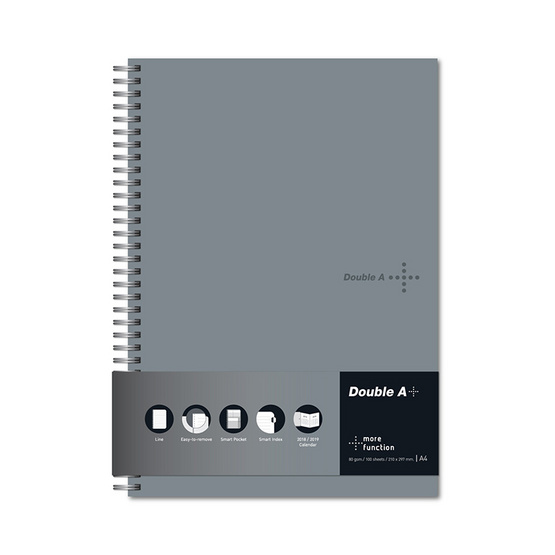 Double A Plus สมุดสันห่วงปกแข็ง A4 80 แกรม 80 แผ่น Double A Plus สมุดสันห่วงปกแข็ง A4 80 แกรม 80 แผ่น