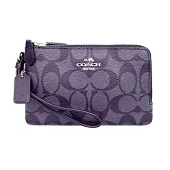 COACH กระเป๋าคล้องมือสองซิป รุ่น F87591 Double Corner Zip Wristlet in Signature (SVDK6) COACH กระเป๋าคล้องมือสองซิป รุ่น F87591 Double Corner Zip Wristlet in Signature (SVDK6)