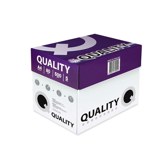 Quality กระดาษถ่ายเอกสาร A4 80แกรม ม่วง (5 รีม/กล่อง) Quality กระดาษถ่ายเอกสาร A4 80แกรม ม่วง (5 รีม/กล่อง)