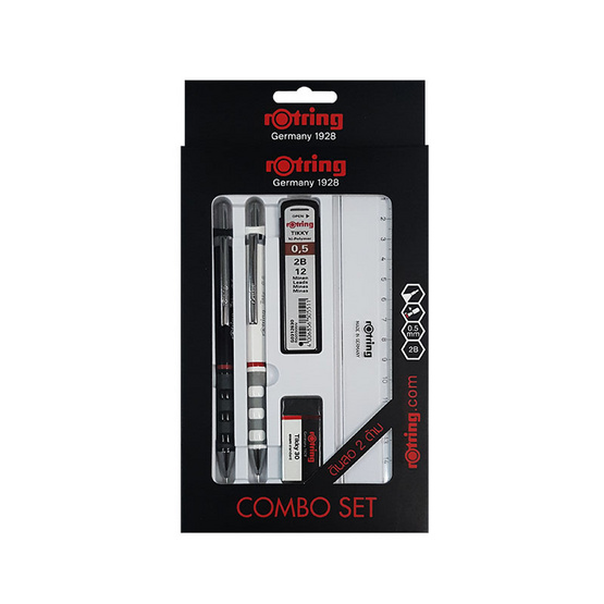 Rotring COMBO SET ชุดดินสอกด (5ชิ้น/ชุด) ด้ามสีดำ+สีขาว Rotring COMBO SET ชุดดินสอกด (5ชิ้น/ชุด) ด้ามสีดำ+สีขาว