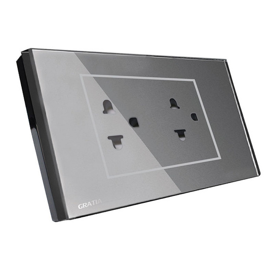 GRATIA Double Socket เต้ารับกระจกกราวด์คู่ 3 ขา พร้อมม่านนิรภัย GRATIA Double Socket เต้ารับกระจกกราวด์คู่ 3 ขา พร้อมม่านนิรภัย