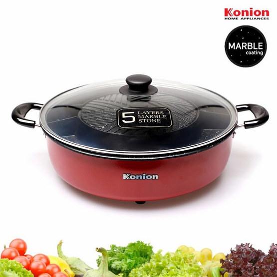Konion กระทะปิ้งย่าง-ชาบูไฟฟ้าเคลือบหินอ่อน รุ่น GP-0102 Konion กระทะปิ้งย่าง-ชาบูไฟฟ้าเคลือบหินอ่อน รุ่น GP-0102