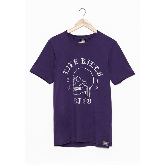 BJ JEANS เสื้อยืด รุ่น BJMT-1180 #Life Kills ม่วง BJ JEANS เสื้อยืด รุ่น BJMT-1180 #Life Kills ม่วง