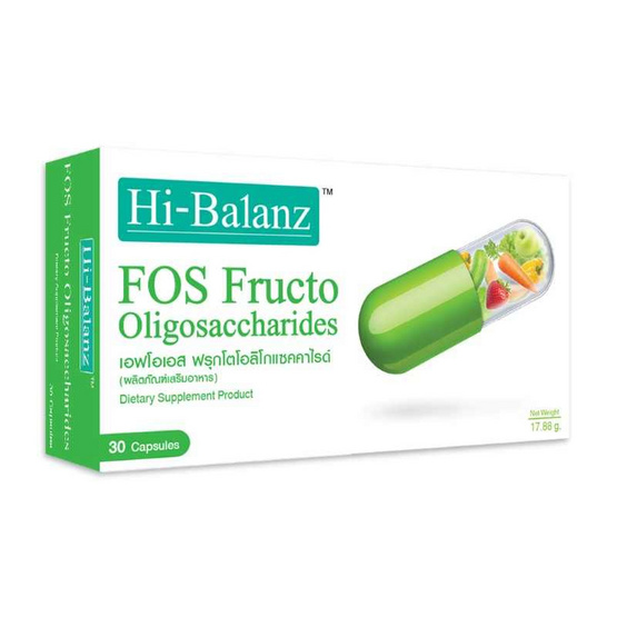 Hi-Balanz FOS Fructo พรีไบโอติกส์ บรรจุ 30 แคปซูล Hi-Balanz FOS Fructo พรีไบโอติกส์ บรรจุ 30 แคปซูล