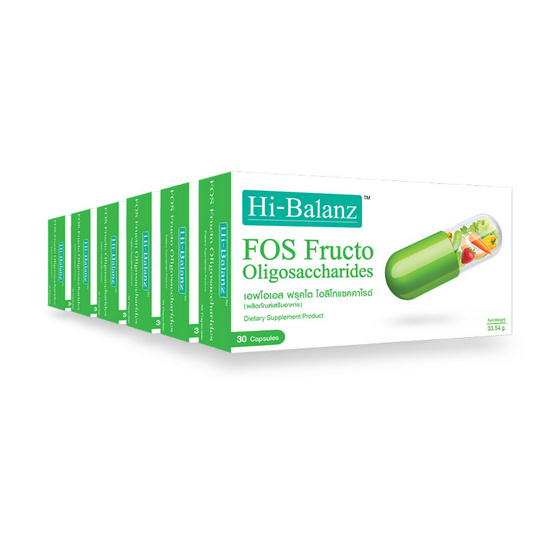 Hi-Balanz FOS Fructo พรีไบโอติกส์ บรรจุ 30 แคปซูล แพ็ค 6 Hi-Balanz FOS Fructo พรีไบโอติกส์ บรรจุ 30 แคปซูล แพ็ค 6