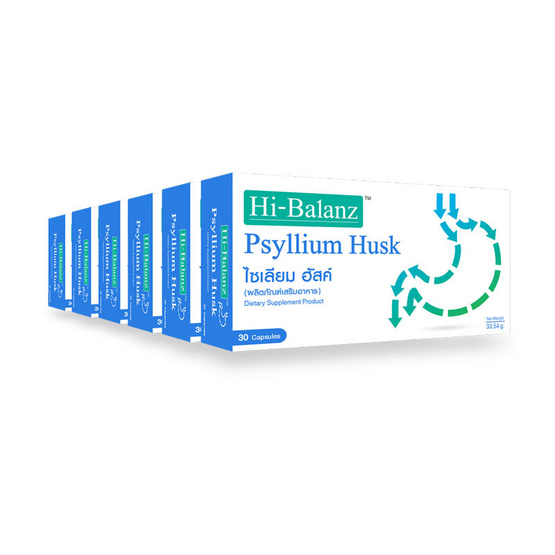 Hi-Balanz Psylium Husk ใยอาหาร บรรจุกล่อง 30 แคปซูล แพ็ค 6 Hi-Balanz Psylium Husk ใยอาหาร บรรจุกล่อง 30 แคปซูล แพ็ค 6
