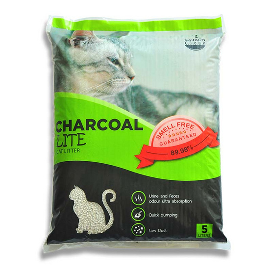 Charcoal Sand Lite ทรายแมว สีเขียว ขนาด 5 ลิตร Charcoal Sand Lite ทรายแมว สีเขียว ขนาด 5 ลิตร