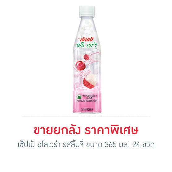 เซ็ปเป้ อโลเวร่า รสลิ้นจี่ 365 มล. (ยกลัง 24 ขวด) เซ็ปเป้ อโลเวร่า รสลิ้นจี่ 365 มล. (ยกลัง 24 ขวด)