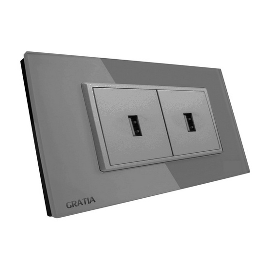 GRATIA เต้ารับ USB 2 แอมป์ รุ่น GSUS02GL สีเทา GRATIA เต้ารับ USB 2 แอมป์ รุ่น GSUS02GL สีเทา