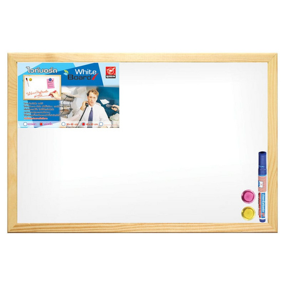 Robin กระดานไวท์บอร์ดแม่เหล็ก ขอบไม้ 40x60 ซม. Robin กระดานไวท์บอร์ดแม่เหล็ก ขอบไม้ 40x60 ซม.