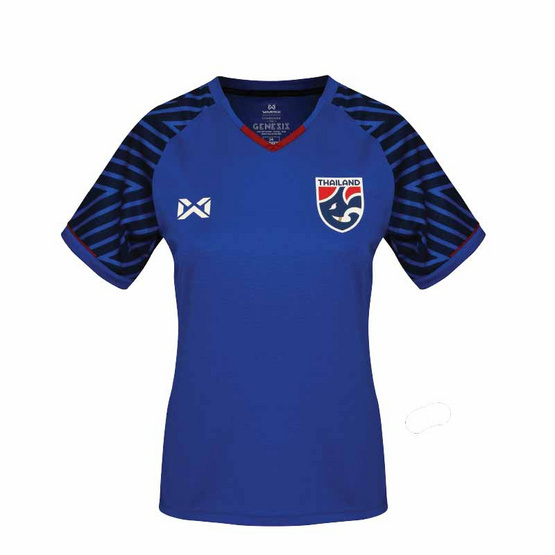 Warrix เสื้อเชียร์ทีมชาติไทยสีน้ำเงิน ผู้หญิง Warrix เสื้อเชียร์ทีมชาติไทยสีน้ำเงิน ผู้หญิง