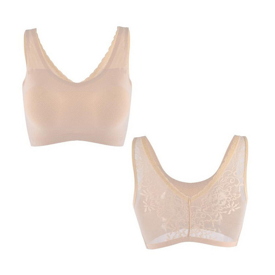 Wolfox Free Bra เสื้อชั้นในไร้ตะเข็บลูกไม้ Free Size สีเนื้อ Wolfox Free Bra เสื้อชั้นในไร้ตะเข็บลูกไม้ Free Size สีเนื้อ