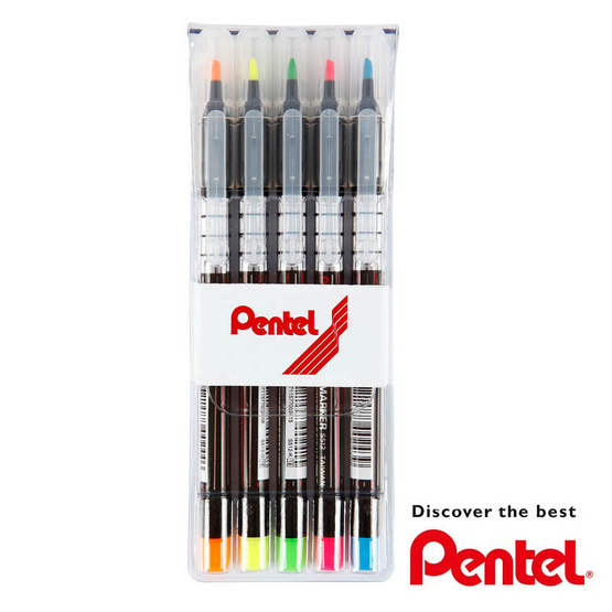 Pentel ชุดปากกาเน้นข้อความ S512-5E (แพ็ค 5 สี 5 ด้าม) Pentel ชุดปากกาเน้นข้อความ S512-5E (แพ็ค 5 สี 5 ด้าม)
