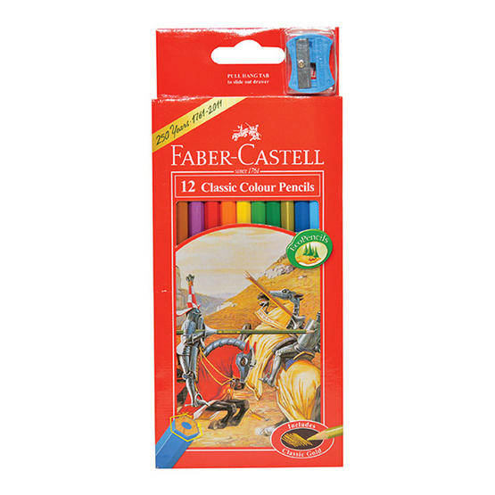 Faber-Castell ดินสอสีไม้อัศวิน 12 สี กล่องกระดาษ Faber-Castell ดินสอสีไม้อัศวิน 12 สี กล่องกระดาษ