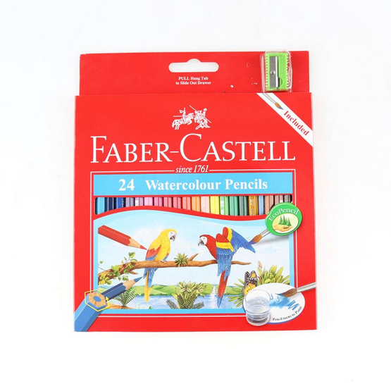 Faber-Castell ดินสอสีไม้ระบายน้ำ 24 สี กล่องกระดาษ Faber-Castell ดินสอสีไม้ระบายน้ำ 24 สี กล่องกระดาษ