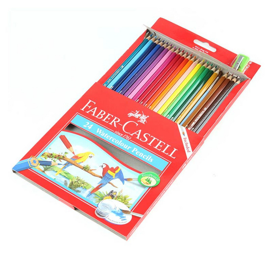 Faber-Castell ดินสอสีไม้ระบายน้ำ 24 สี กล่องกระดาษ Faber-Castell ดินสอสีไม้ระบายน้ำ 24 สี กล่องกระดาษ