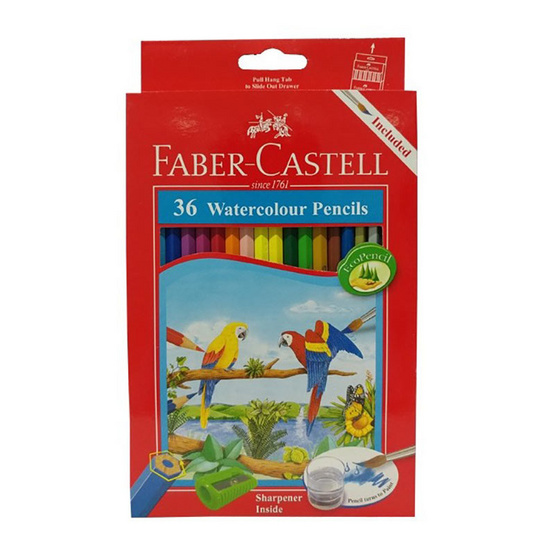 Faber-Castell ดินสอสีไม้ระบายน้ำ 36 สี กล่องกระดาษ Faber-Castell ดินสอสีไม้ระบายน้ำ 36 สี กล่องกระดาษ