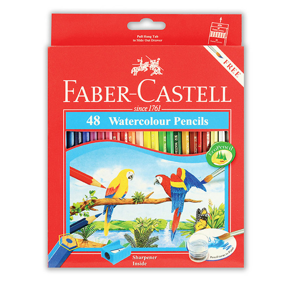 Faber-Castell ดินสอสีไม้ระบายน้ำ 48 สี กล่องกระดาษ Faber-Castell ดินสอสีไม้ระบายน้ำ 48 สี กล่องกระดาษ