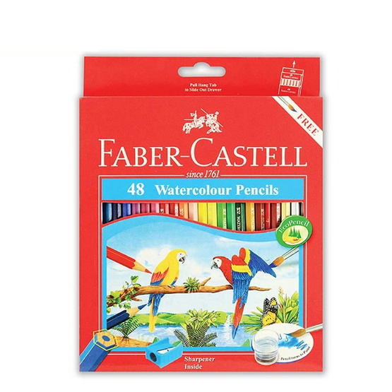 Faber-Castell ดินสอสีไม้ระบายน้ำ 48 สี กล่องกระดาษ Faber-Castell ดินสอสีไม้ระบายน้ำ 48 สี กล่องกระดาษ