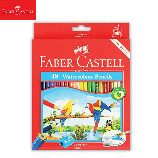 Faber-Castell ดินสอสีไม้ระบายน้ำ 48 สี กล่องกระดาษ Faber-Castell ดินสอสีไม้ระบายน้ำ 48 สี กล่องกระดาษ