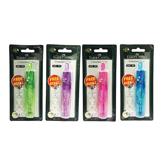 Faber-Castell เทปลบคำผิดแบบกด แถมไส้เปลี่ยน คละสี Faber-Castell เทปลบคำผิดแบบกด แถมไส้เปลี่ยน คละสี