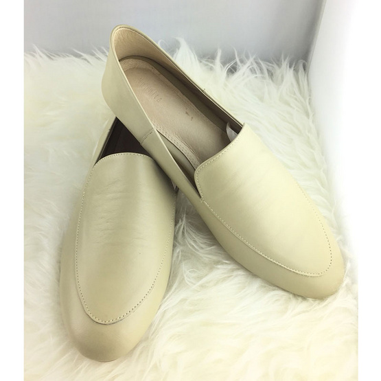 Nunnita shoes รองเท้าหนังแท้ รุ่น Flat shoes สี Beige Green Nunnita shoes รองเท้าหนังแท้ รุ่น Flat shoes สี Beige Green