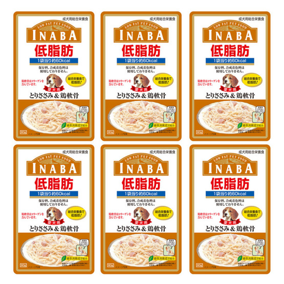Inaba อาหารสุนัขชนิดเปียก Low Fat รสเนื้อสันในไก่และกระดูกอ่อนในเยลลี่ 80 กรัม (6 แพ็ค) Inaba อาหารสุนัขชนิดเปียก Low Fat รสเนื้อสันในไก่และกระดูกอ่อนในเยลลี่ 80 กรัม (6 แพ็ค)