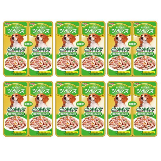 Inaba อาหารสุนัขชนิดเปียก รสเนื้อน่องสะโพกไก่ไม่มีกระดูกผสมเนื้อสันในไก่และผักในเยลลี่ 40 กรัมแพ็คคู่ (6 แพ็คคู่) Inaba อาหารสุนัขชนิดเปียก รสเนื้อน่องสะโพกไก่ไม่มีกระดูกผสมเนื้อสันในไก่และผักในเยลลี่ 40 กรัมแพ็คคู่ (6 แพ็คคู่)