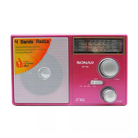 SONAR วิทยุทรานซิสเตอร์แนววินเทจรุ่น SP-100 SONAR วิทยุทรานซิสเตอร์แนววินเทจรุ่น SP-100