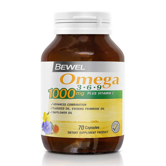 BEWEL Omega 3 6 9 ขนาด 1,000 มก. บรรจุ 70 แคปซูล BEWEL Omega 3 6 9 ขนาด 1,000 มก. บรรจุ 70 แคปซูล