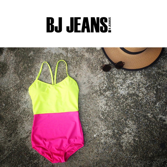 BJ JEANSชุดว่ายน้ำวันพีช ทูโทน รุ่น X-BJL-003 BJ JEANSชุดว่ายน้ำวันพีช ทูโทน รุ่น X-BJL-003