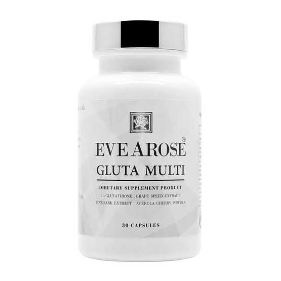 Evearose ผลิตภัณฑ์เสริมอาหารอีฟอะโรส กลูต้า มัลติ ไพน์บาร์ค พลัส เกรพซีส บรรจุ 30 แคปซูล/กระปุก Evearose ผลิตภัณฑ์เสริมอาหารอีฟอะโรส กลูต้า มัลติ ไพน์บาร์ค พลัส เกรพซีส บรรจุ 30 แคปซูล/กระปุก