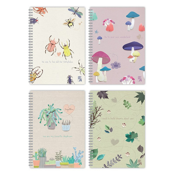 Double A สมุดบันทึกสันห่วงปก PP A6 80 แกรม 40 แผ่น คละลาย (แพ็ค 4 เล่ม) Double A สมุดบันทึกสันห่วงปก PP A6 80 แกรม 40 แผ่น คละลาย (แพ็ค 4 เล่ม)