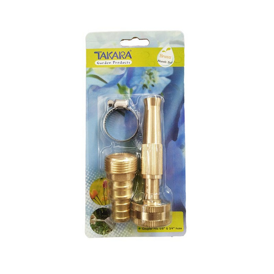 TAKARA ชุดหัวฉีดน้ำทองเหลืองพร้อมข้อรัดเหล็ก TAKARA ชุดหัวฉีดน้ำทองเหลืองพร้อมข้อรัดเหล็ก