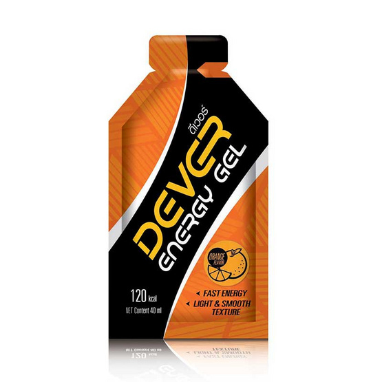 DEVER Energy gel ดีเวอร์ เครื่องดื่มแบบเจล รสส้ม 40 มล. (รวม 12 ซอง) DEVER Energy gel ดีเวอร์ เครื่องดื่มแบบเจล รสส้ม 40 มล. (รวม 12 ซอง)