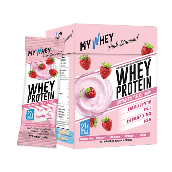 My Whey Pink Diamond รสสตรอเบอร์รี่ โยเกิร์ต ขนาด 490 ก. My Whey Pink Diamond รสสตรอเบอร์รี่ โยเกิร์ต ขนาด 490 ก.