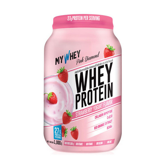 My Whey Pink Diamond รสสตรอเบอร์รี่ โยเกิร์ต 1000 กรัม My Whey Pink Diamond รสสตรอเบอร์รี่ โยเกิร์ต 1000 กรัม