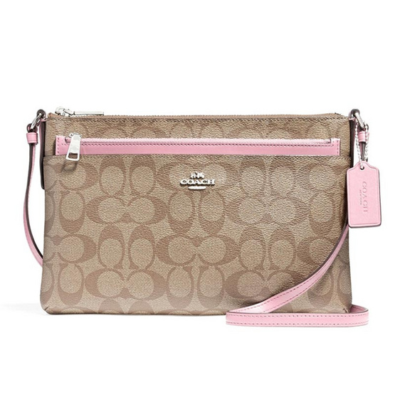 กระเป๋า COACH F58316 EAST/WEST CROSSBODY WITH POP UP POUCH IN SIGNATURE กระเป๋า COACH F58316 EAST/WEST CROSSBODY WITH POP UP POUCH IN SIGNATURE